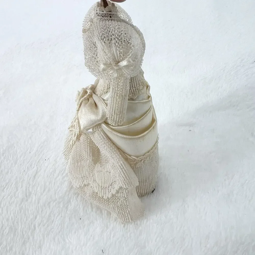 Vintage Victorian Wedding Dress on Mannequin Dollhouse Miniature